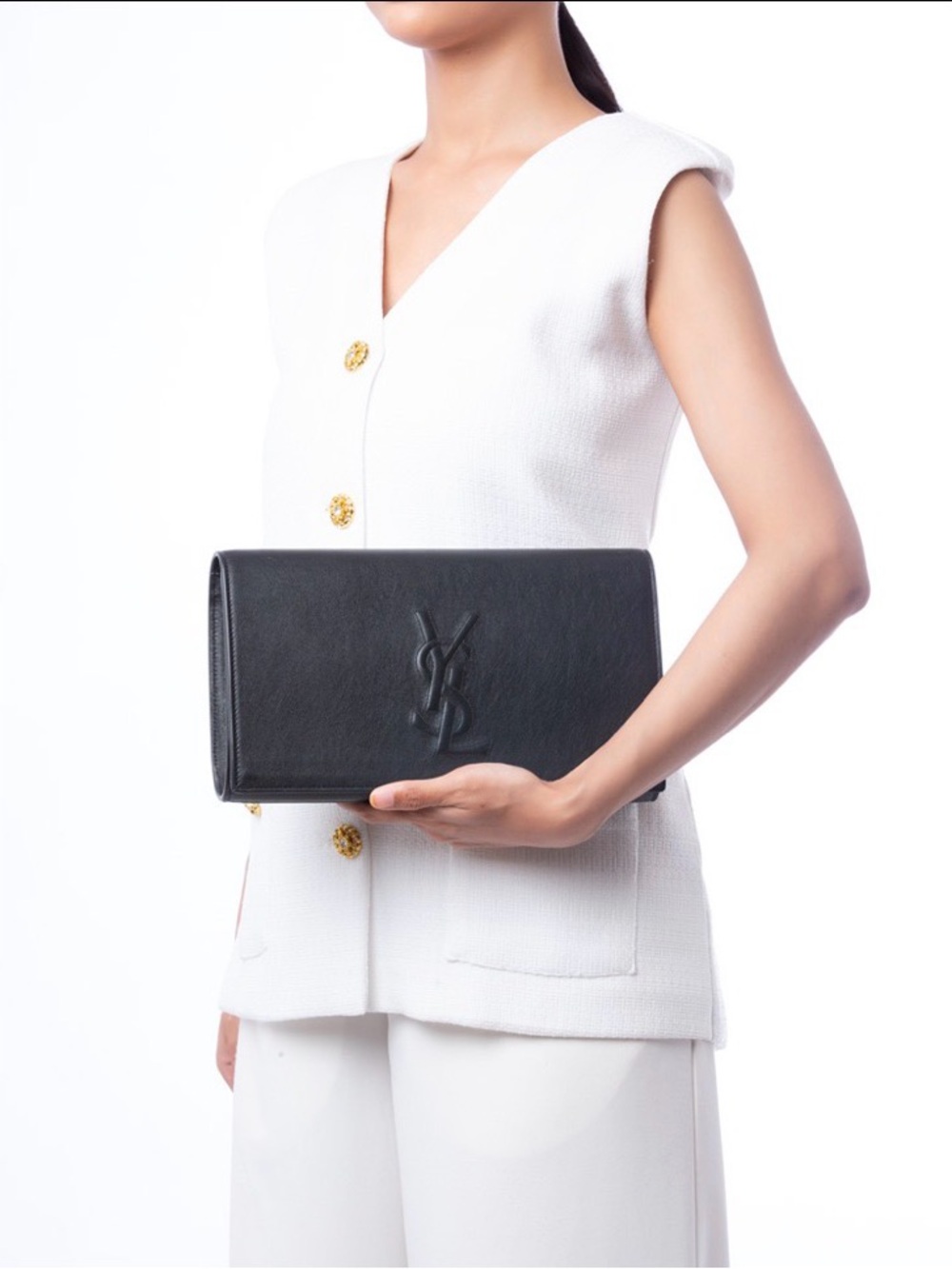 ❤️ SAINT LAURENT Belle De Jour Clutch - Picture 8 of 14